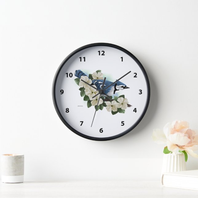 Bluejay Bird Wall Clock (Home)