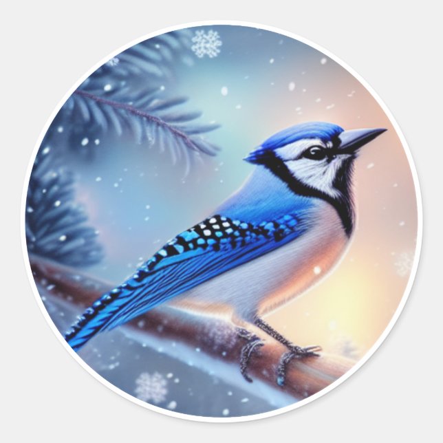 Bluejay Classic Round Sticker (Front)