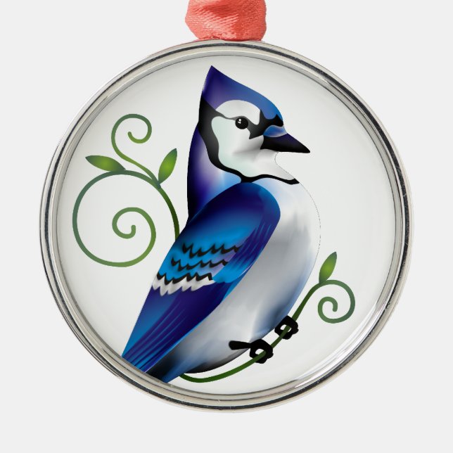 Bluejay Day Metal Tree Decoration (Front)