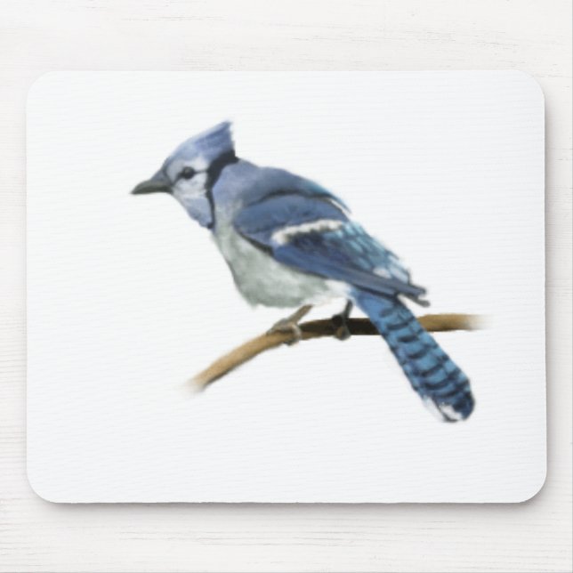 Bluejay Illustration Mouse Mat (Front)