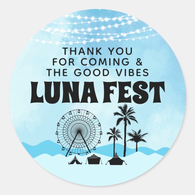 BlueMusic Festival Thank You Classic Round Sticker (Front)