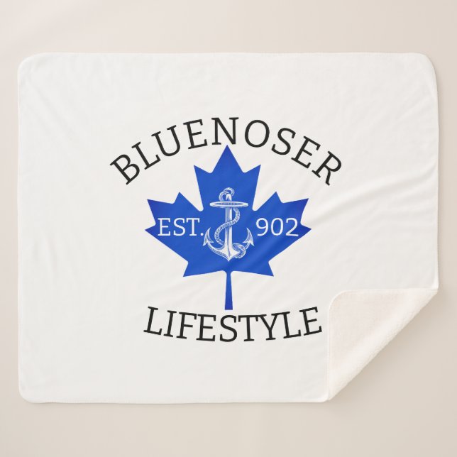 Bluenoser Lifestyle Maple leaf 902 Eh !  Sherpa Blanket (Front (Horizontal))