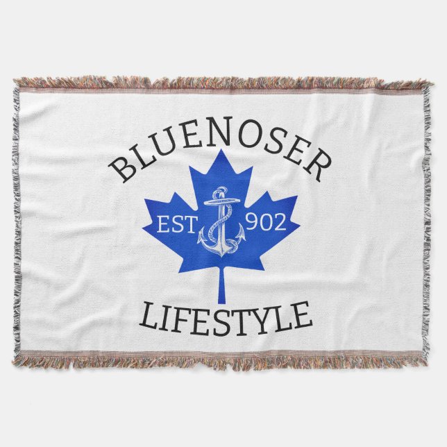 Bluenoser Lifestyle Maple leaf 902 Eh !  Throw Blanket (Front)