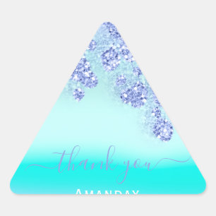 Blueocean Floral Triangle Glitter Bridal BIRTHDAY Sticker