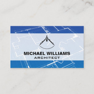 Blueprint   Architect Compass Tool Business Card