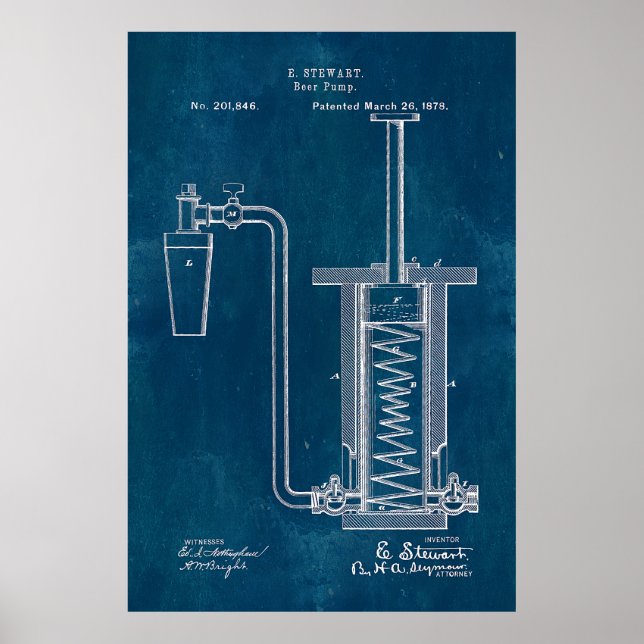 Blueprint Beer Pump Poster (Front)
