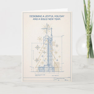 Blueprint Christmas Tree Holiday Card