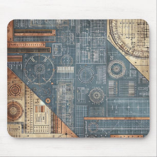 Blueprint Design- Architect's Decor Mouse Mat