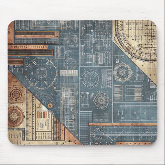 Blueprint Design- Architect's Decor Mouse Mat