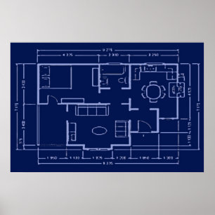 blueprint - house plan poster