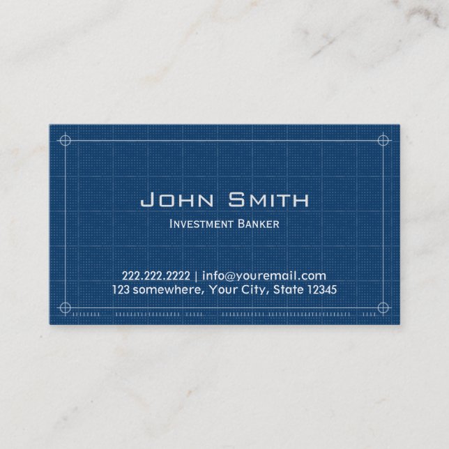 Blueprint Investment Banker Business Card (Front)