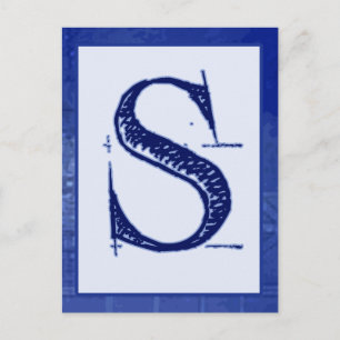 Blueprint Letter "S" Typography Banner Card