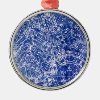 Blueprint Metal Tree Decoration