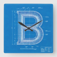 Blueprint Monogram Letter B