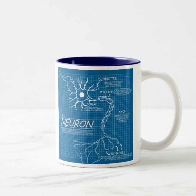 blueprint neuron Two-Tone coffee mug (Right)