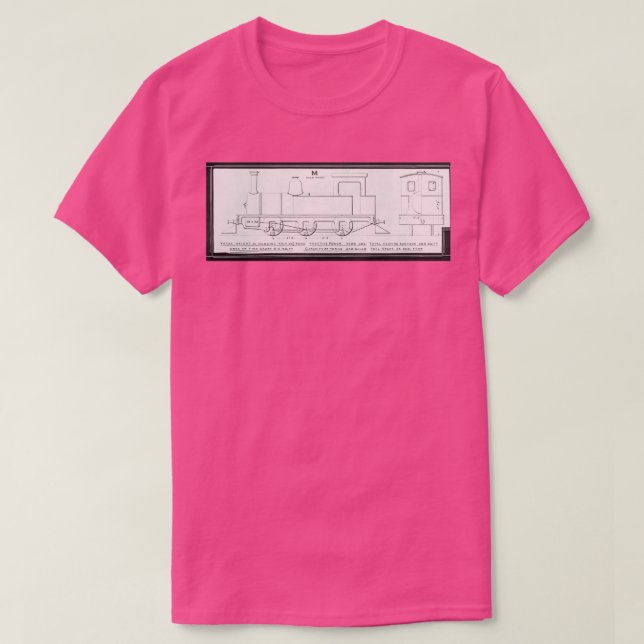 Blueprint of a steam locomotive T-Shirt (Design Front)