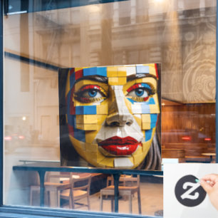 "Blueprint of Humanity" – A Cubist Portrait Window Cling