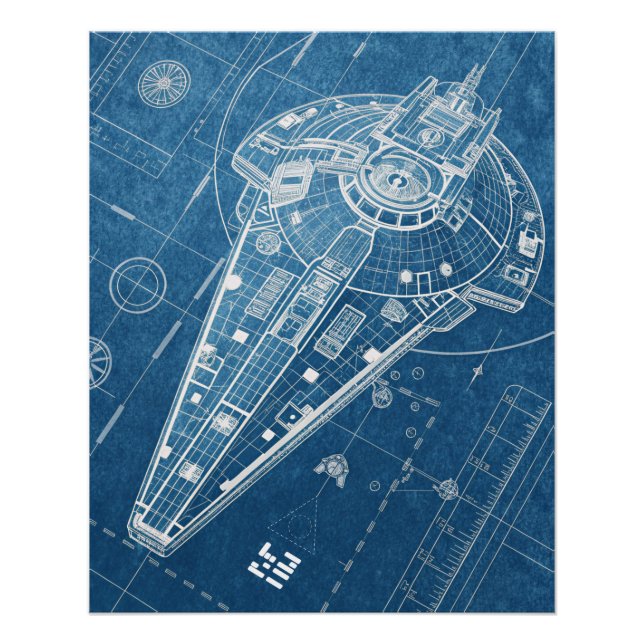 Blueprint of the Aetherwing Interdictor Poster (Front)