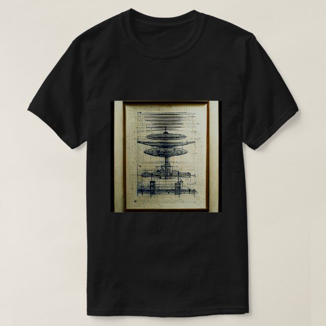 Blueprint of Time Machine T-Shirt (Design Front)