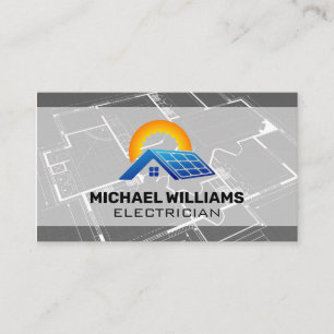 Blueprint   Solar House Logo Business Card