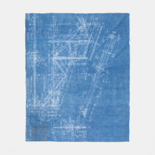 blueprint texture pattern architecture building bl fleece blanket