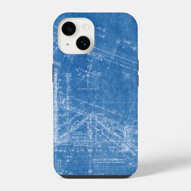 blueprint texture pattern architecture building bl iPhone case (Back)