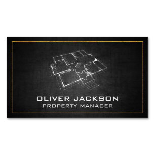 Blueprint Top View Magnetic Business Card