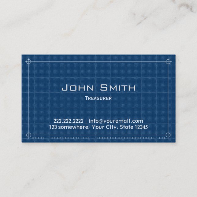 Blueprint Treasurer Business Card (Front)