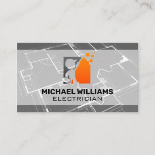 Blueprints   Carpentry Logo Business Card