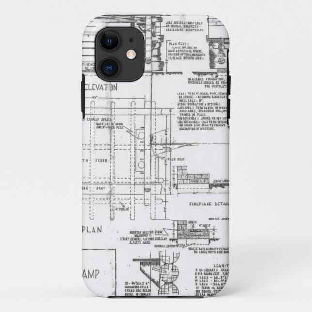 Blueprints Case-Mate iPhone Case (Back)