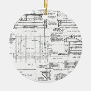 Blueprints Ceramic Tree Decoration