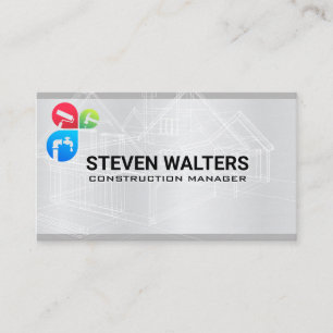 Blueprints   Construction Build Services Business Card