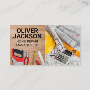 Blueprints   Construction Tools Business Card