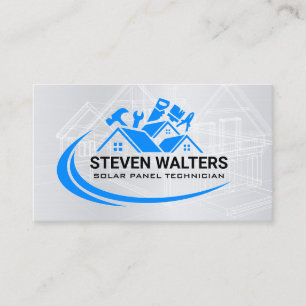 Blueprints General Contractor Property Repair Business Card