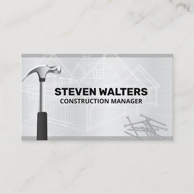 Blueprints | Hammer and Nails Business Card (Front)