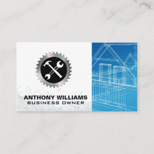 Blueprints   Hammer Wrench Saw Business Card