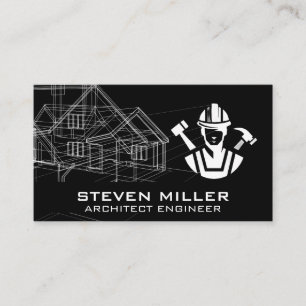 Blueprints Schematics Architect Engineer Business Card