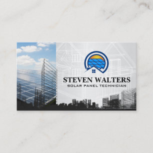 Blueprints   Solar Panel Logo   Technology Business Card