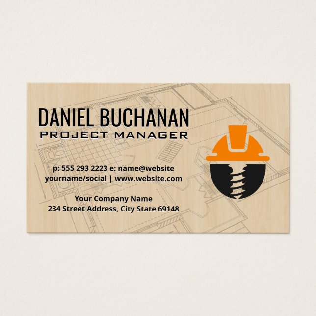 Blueprints | Wood | Construction Logo (Front)