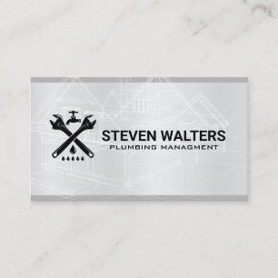 Blueprints   Wrench’s and Spout Logo Business Card