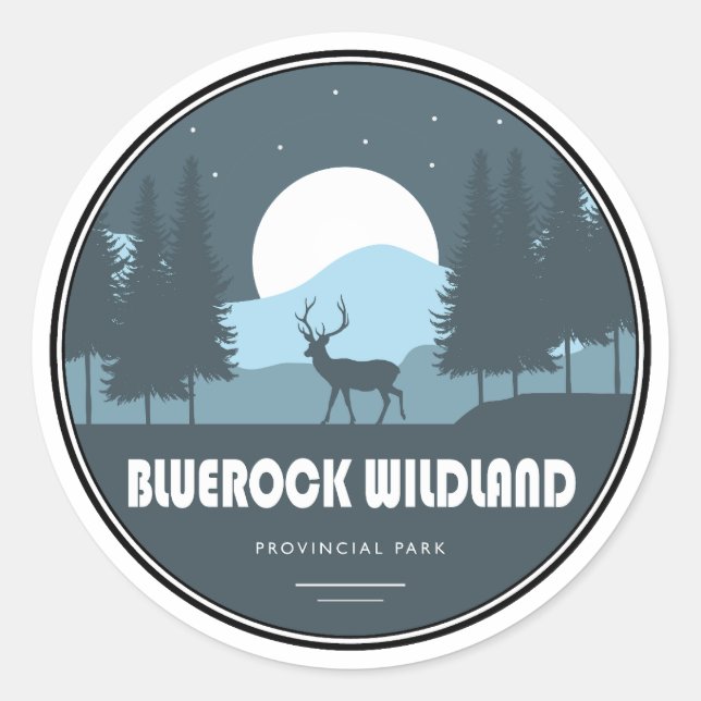 Bluerock Wildland Provincial Park Deer Classic Round Sticker (Front)