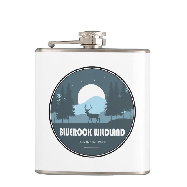 Bluerock Wildland Provincial Park Deer Hip Flask (Front)