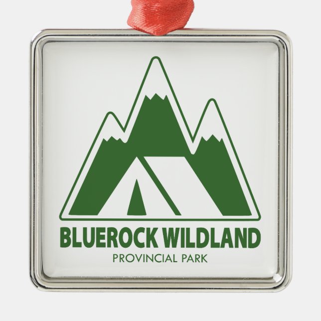 Bluerock Wildland Provincial Park Mountain Camping Metal Tree Decoration (Front)