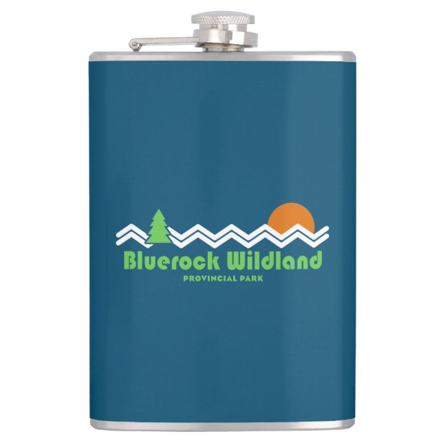 Bluerock Wildland Provincial Park Retro Hip Flask (Front)