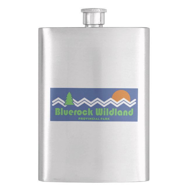 Bluerock Wildland Provincial Park Retro Hip Flask (Front)
