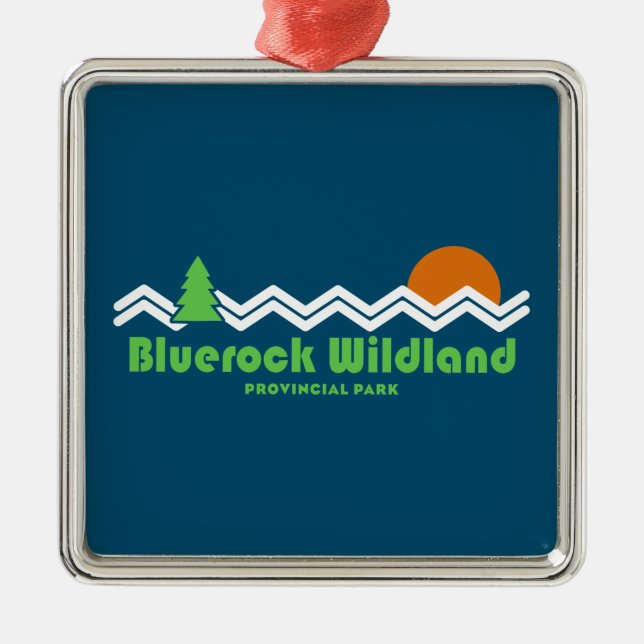 Bluerock Wildland Provincial Park Retro Metal Tree Decoration (Front)