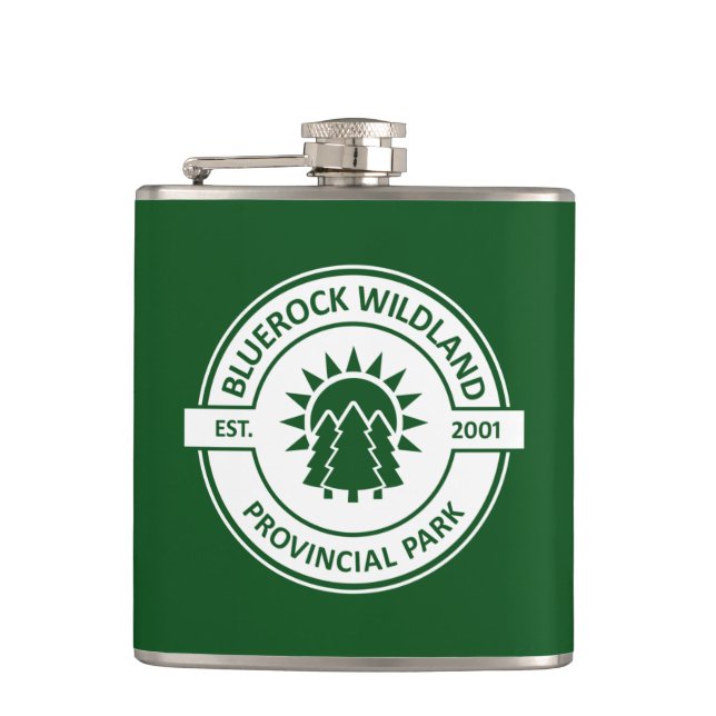 Bluerock Wildland Provincial Park Sun Trees Hip Flask (Front)