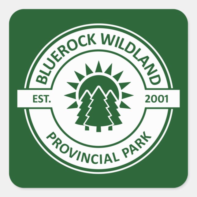 Bluerock Wildland Provincial Park Sun Trees Square Sticker (Front)