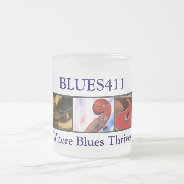 BLUES411 Frosted Glass Mug (Center)