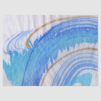 Blues 016 Abstract Watercolor Painted Tissue Paper